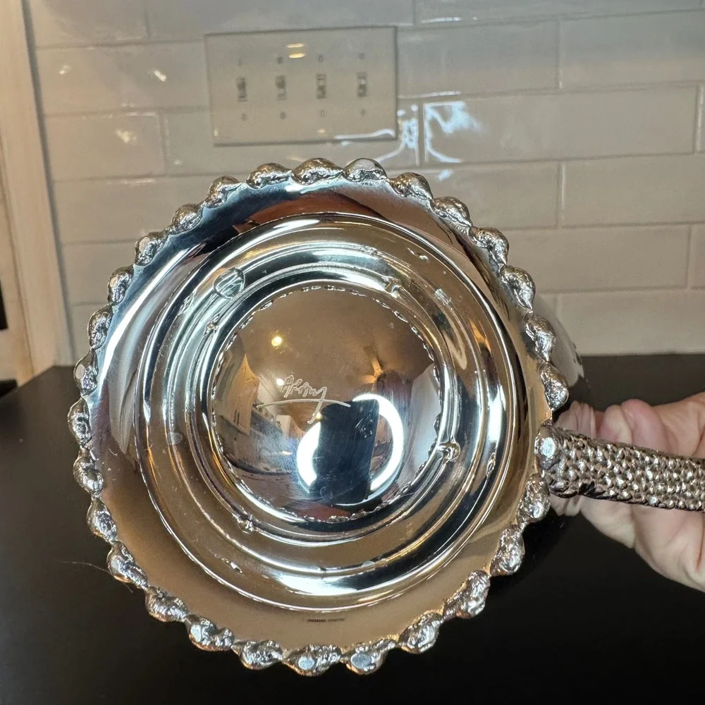 Michael Aram Molten Pitcher Home 9.5in Silver Beaded Handle Contemporary